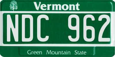VT license plate NDC962