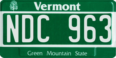 VT license plate NDC963