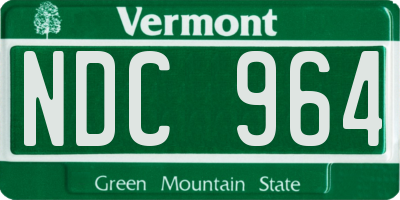 VT license plate NDC964