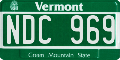 VT license plate NDC969