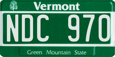 VT license plate NDC970