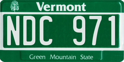 VT license plate NDC971