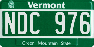 VT license plate NDC976