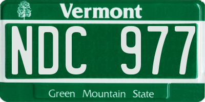 VT license plate NDC977