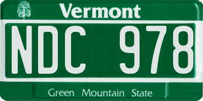 VT license plate NDC978