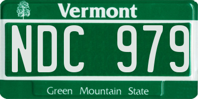 VT license plate NDC979