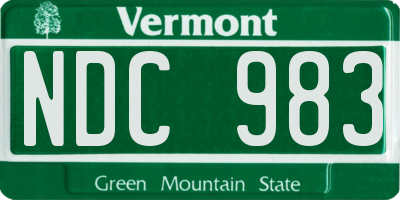 VT license plate NDC983