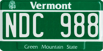 VT license plate NDC988