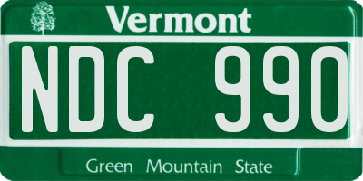 VT license plate NDC990