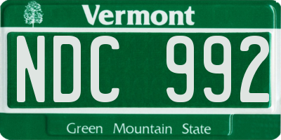 VT license plate NDC992