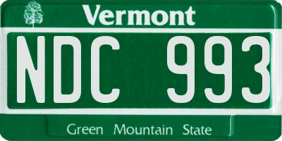 VT license plate NDC993