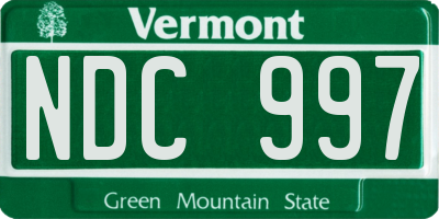 VT license plate NDC997