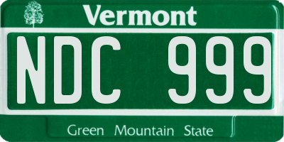 VT license plate NDC999