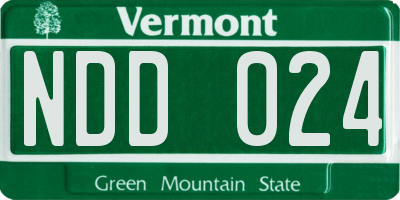 VT license plate NDD024