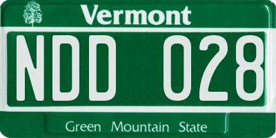 VT license plate NDD028
