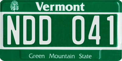 VT license plate NDD041