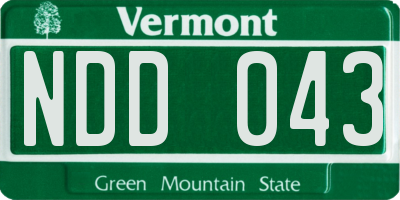 VT license plate NDD043