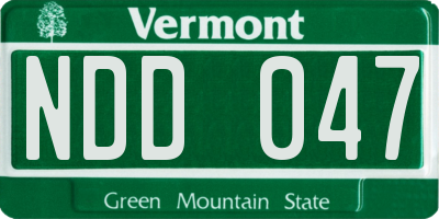 VT license plate NDD047