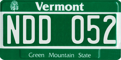VT license plate NDD052