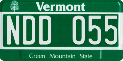 VT license plate NDD055