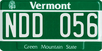 VT license plate NDD056
