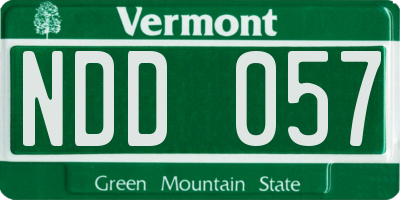 VT license plate NDD057