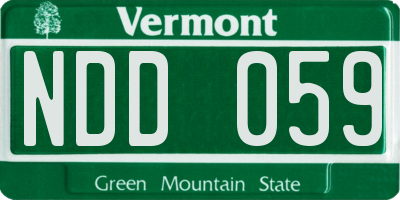 VT license plate NDD059