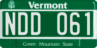 VT license plate NDD061