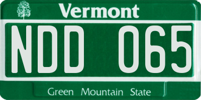 VT license plate NDD065