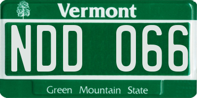 VT license plate NDD066