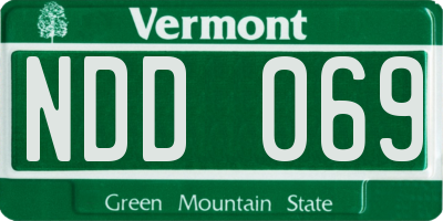 VT license plate NDD069