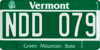VT license plate NDD079