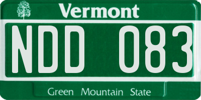 VT license plate NDD083