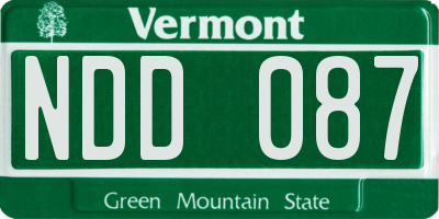 VT license plate NDD087