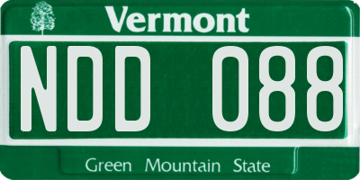 VT license plate NDD088