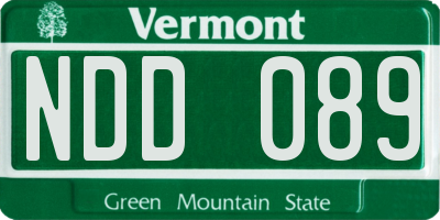 VT license plate NDD089