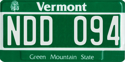 VT license plate NDD094