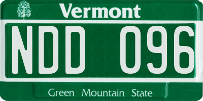 VT license plate NDD096