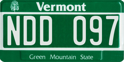 VT license plate NDD097