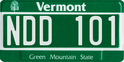 VT license plate NDD101