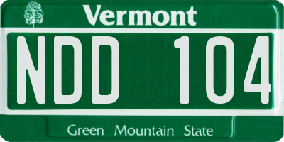 VT license plate NDD104