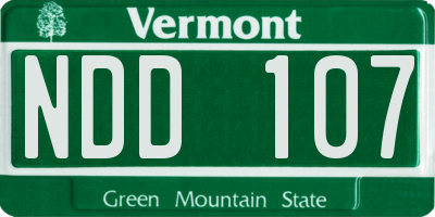 VT license plate NDD107