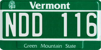 VT license plate NDD116