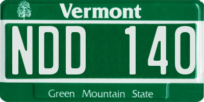 VT license plate NDD140