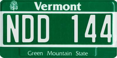 VT license plate NDD144
