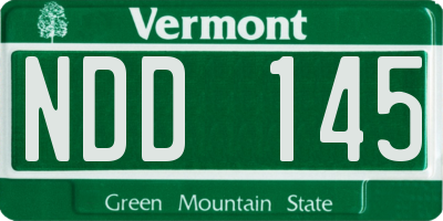VT license plate NDD145