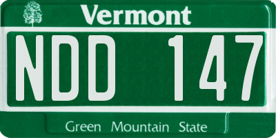 VT license plate NDD147