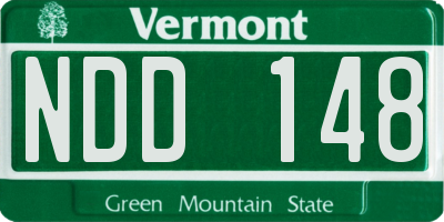 VT license plate NDD148