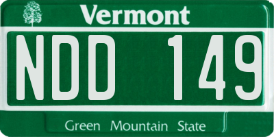 VT license plate NDD149