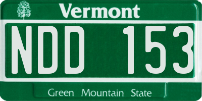 VT license plate NDD153